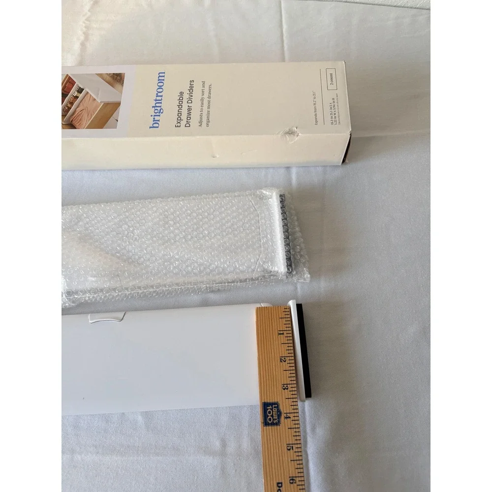 Brightroom Expandable Drawer Dividers White 2 Count 15.2 to 21.1 Inches New